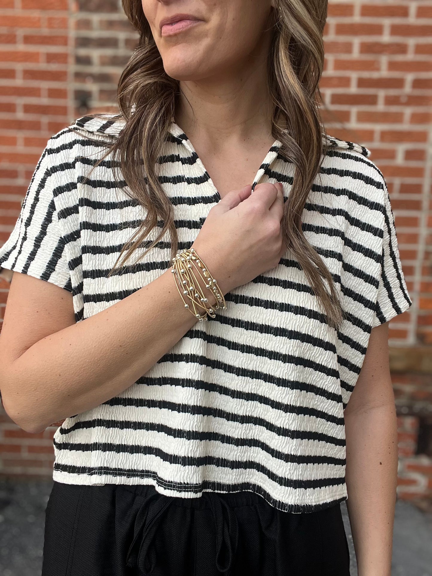 The Isla Short Sleeve Collared Top