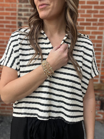 The Isla Short Sleeve Collared Top