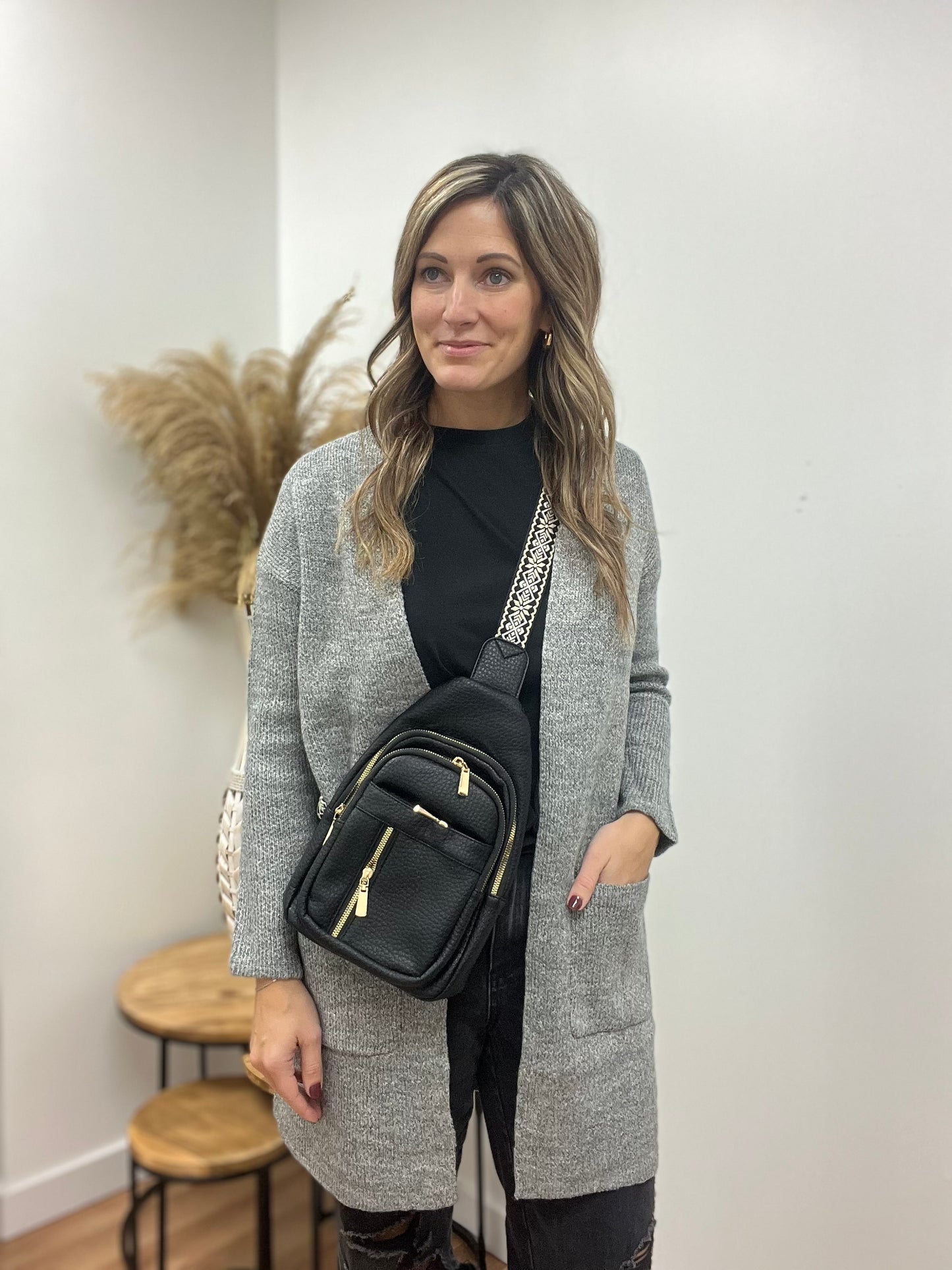 The Oberon Grey Open Sweater Cardigan