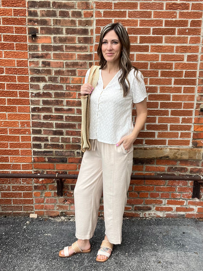 The Orelia V Neck White Lace Top