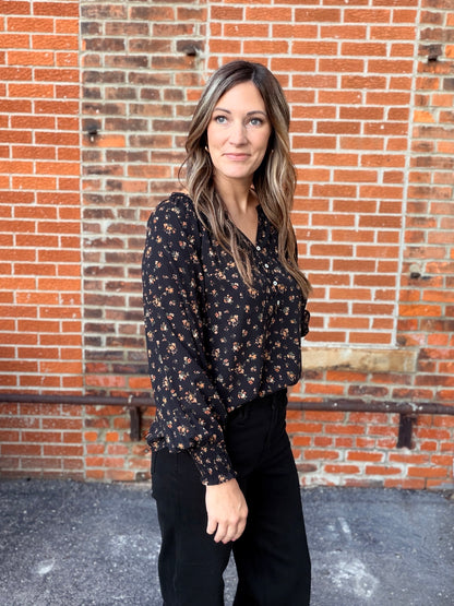 The Winifred Long Smocked Cuff Sleeved Blouse