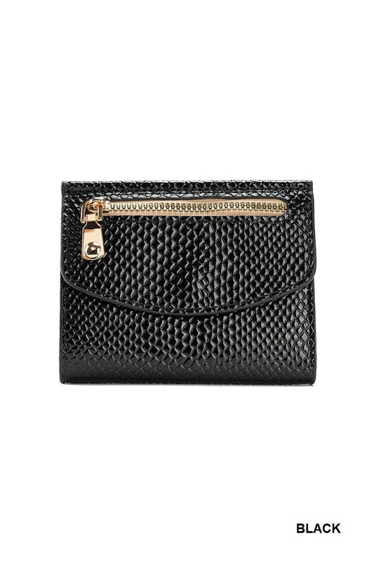 The Briar Black Leather Handheld Wallet With Button Closure