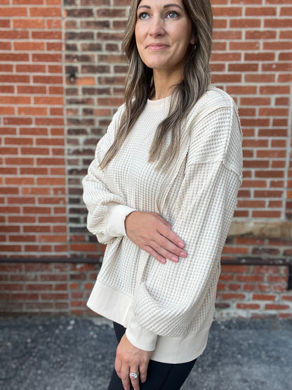 The Welling Oversized Waffle Knit Top