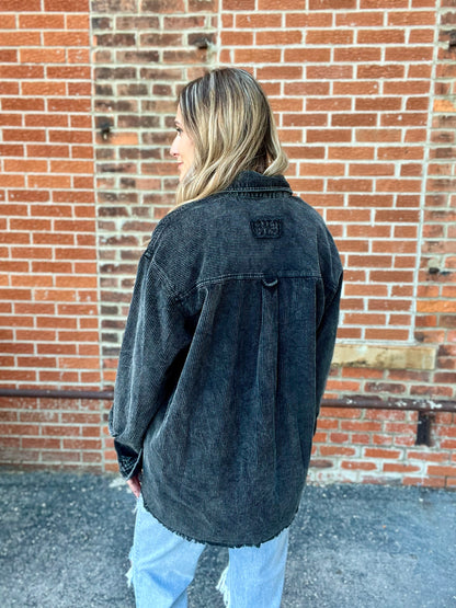 Black Corduroy Fall Jacket