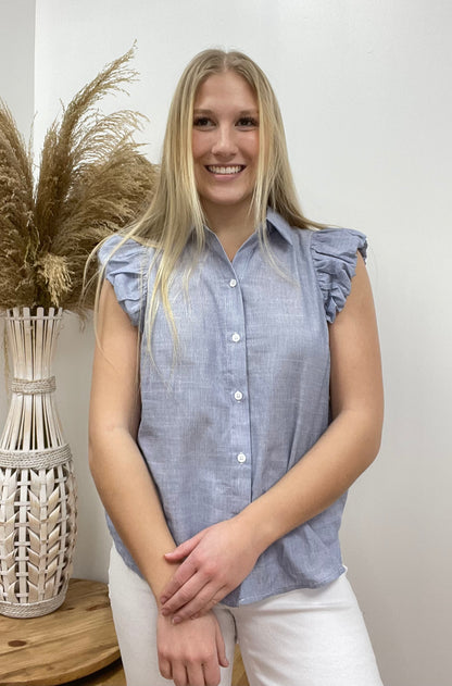 The Bexley Puff Sleeve Button Down