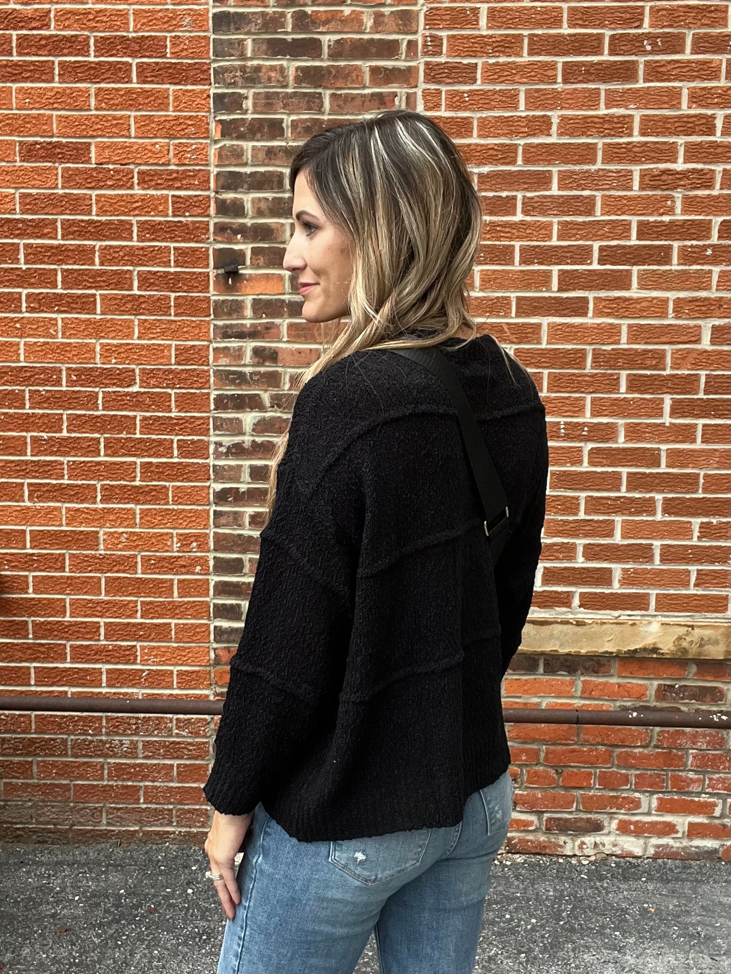 The Maddilynn Loose Knit Black Sweater