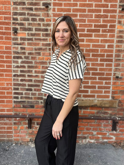 The Isla Short Sleeve Collared Top