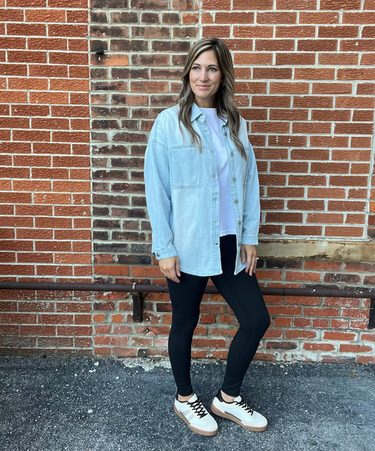 The Bennet Oversized Light Wash Shacket