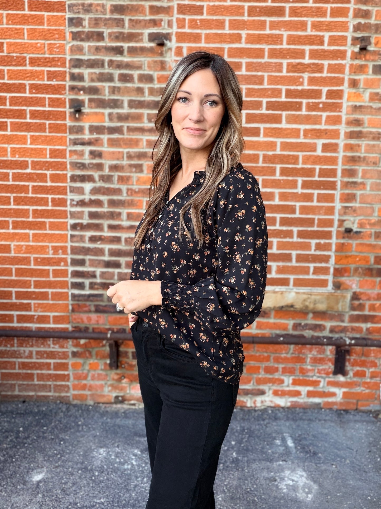 The Winifred Long Smocked Cuff Sleeved Blouse