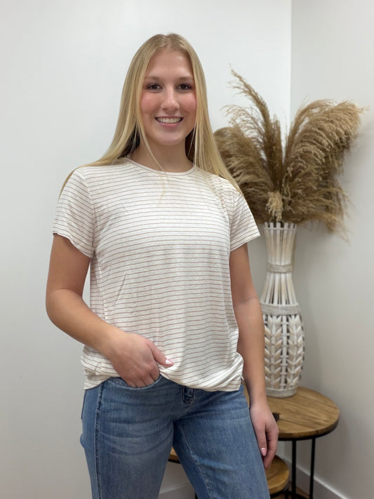 The Knox Lightweight Striped Basic Tee