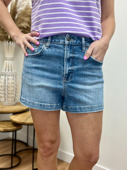 The Avala High Rise Trouser Hem Shorts