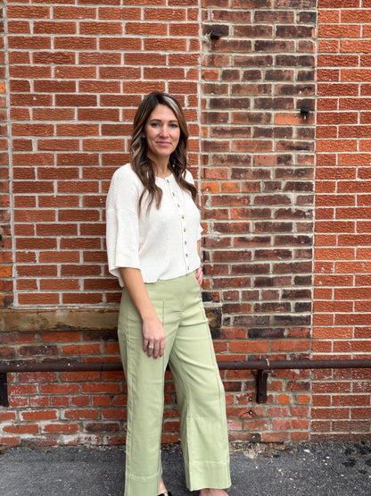 The Deacon Boxy Short Sleeve Button Down Cardigan