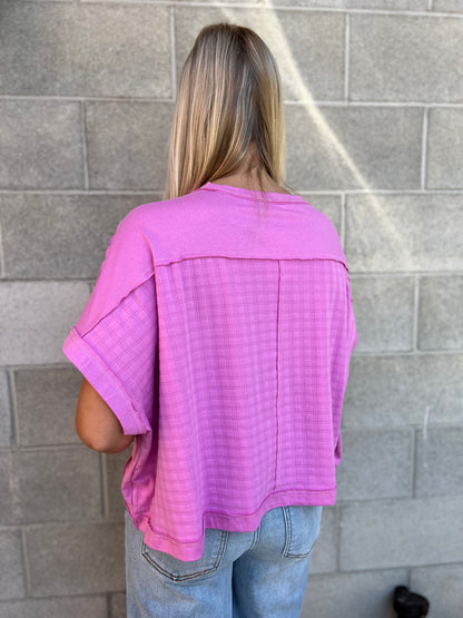 The Elani Oversized Textured Orchid Shirt