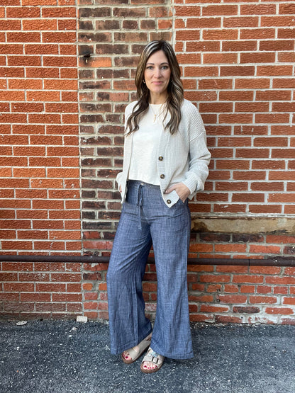 The Sable Button Down Cropped Cardigan