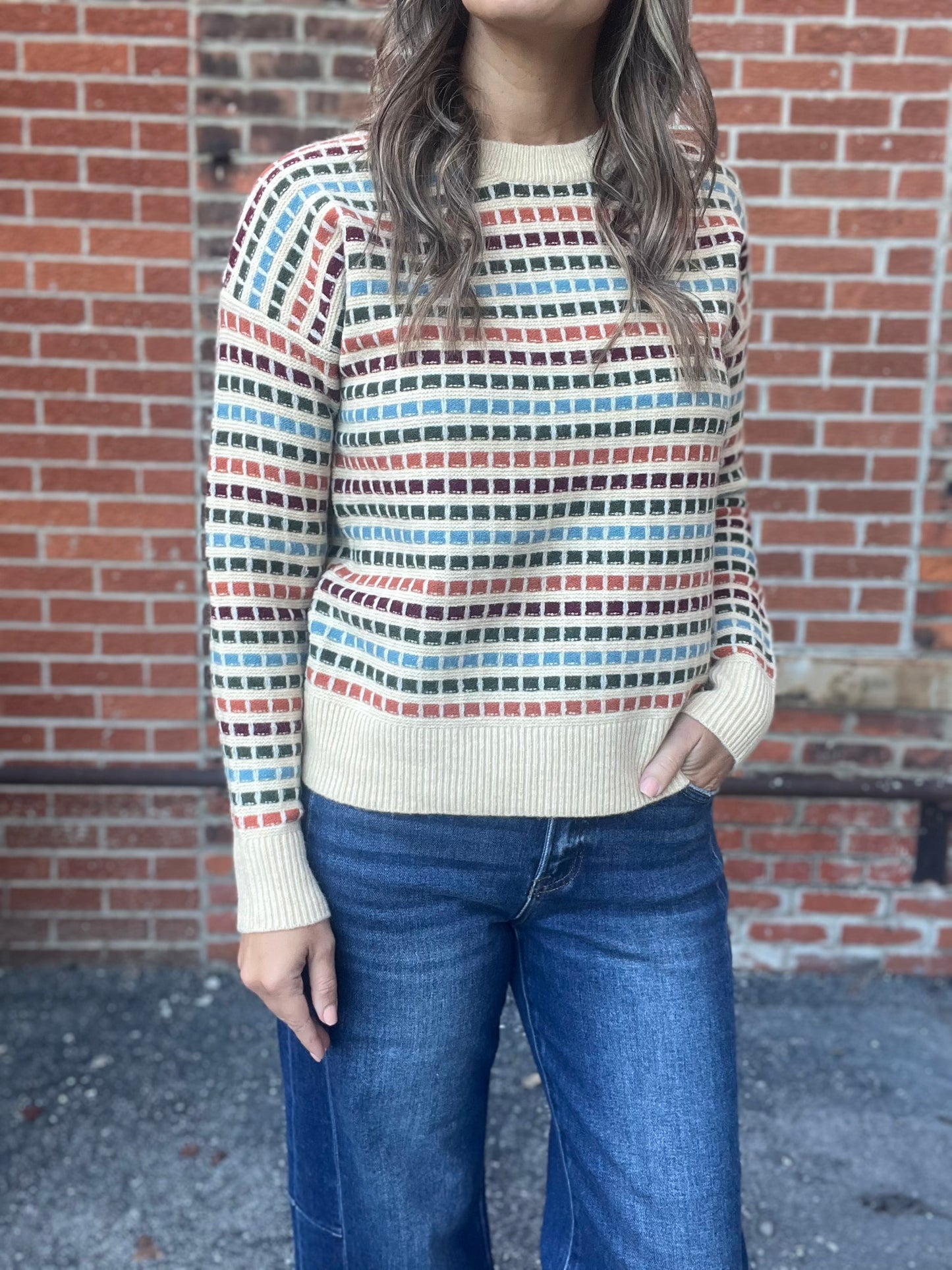 The Lyra Multi Color Textured Sweater