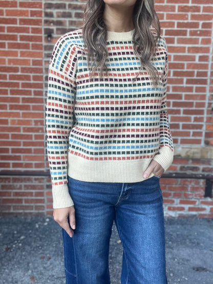 The Lyra Multi Color Textured Sweater