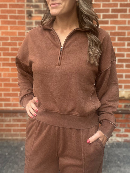 The Kelan Mineral Washed Quarter Zip
