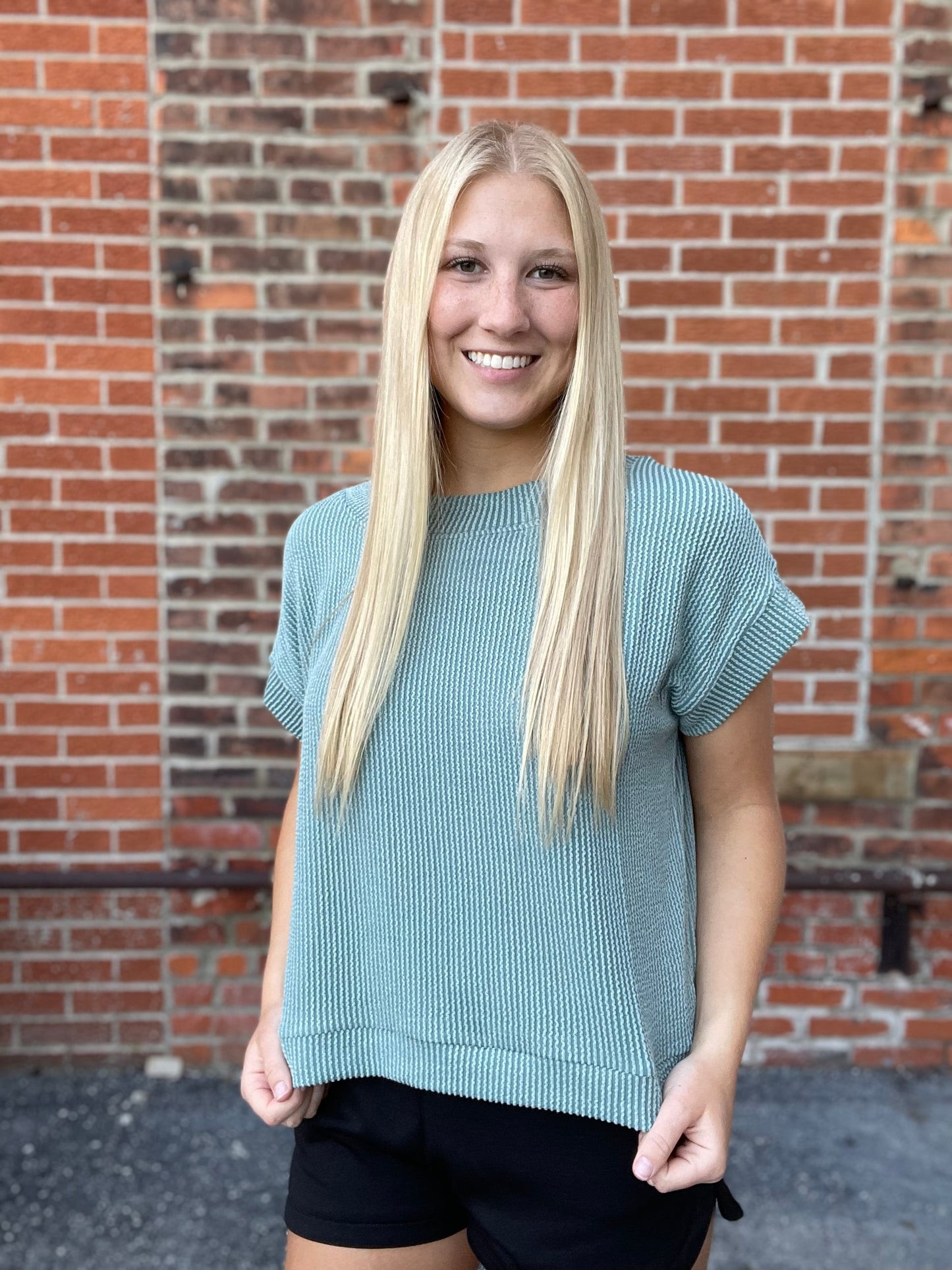 The Camille Jade Textured Lounge Top