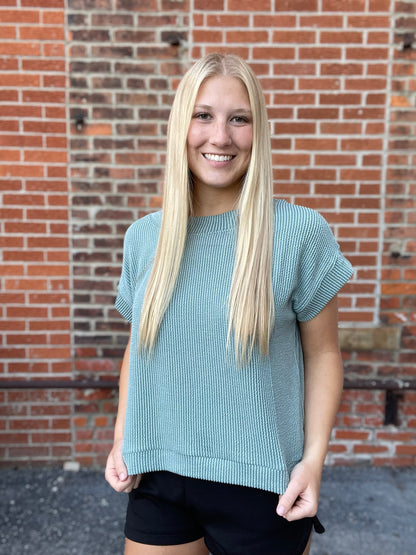 The Camille Jade Textured Lounge Top
