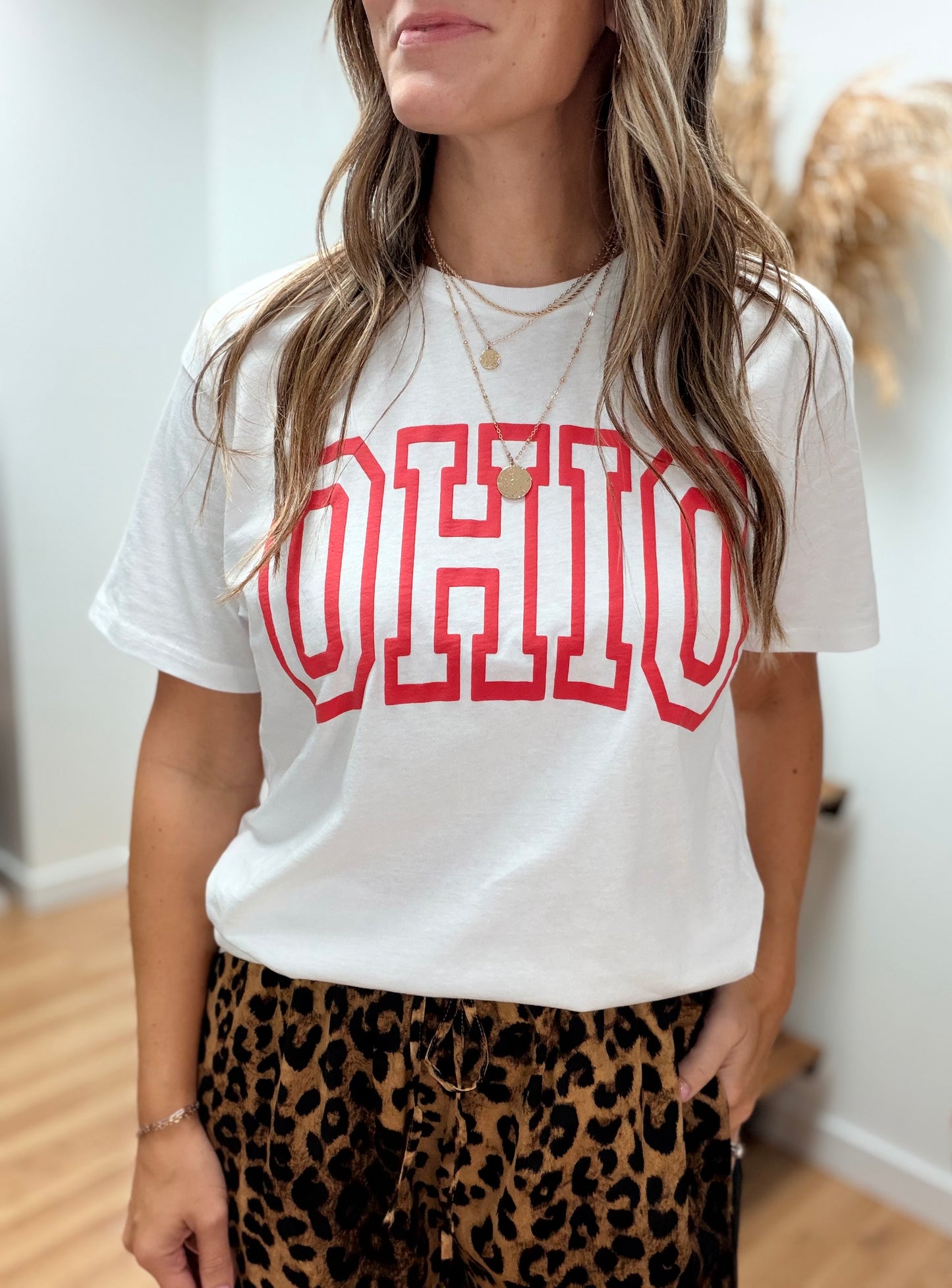Red OHIO Puff Graphic Tshirt