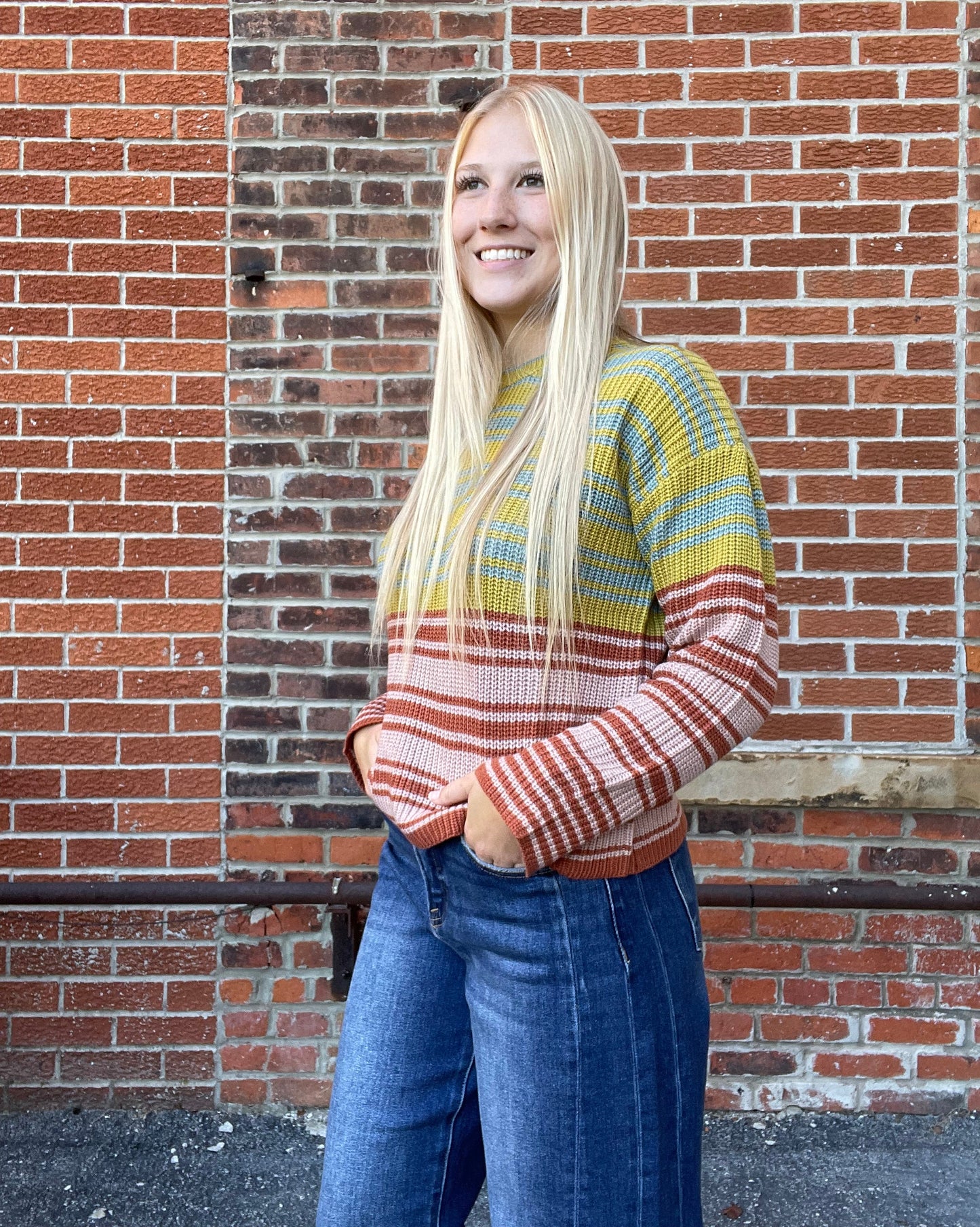 The Rora Multi Color Stripe Sweater