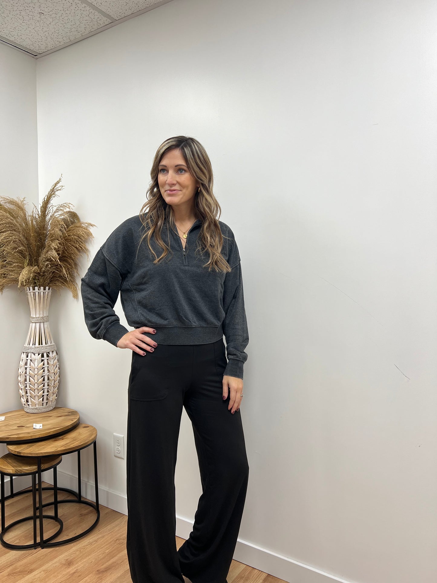 The Kelan Mineral Washed Quarter Zip