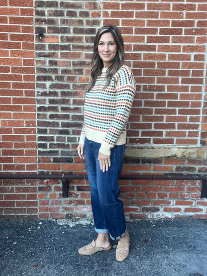 The Lyra Multi Color Textured Sweater