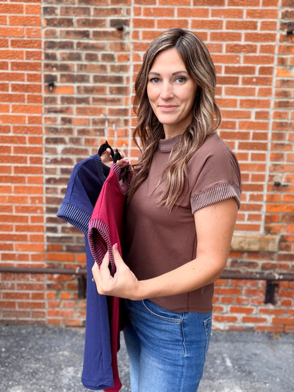 The Pearl Ribbed Sleeved Tee