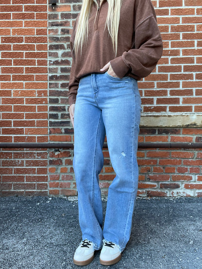 The Reese High Rise Slim Straight Leg