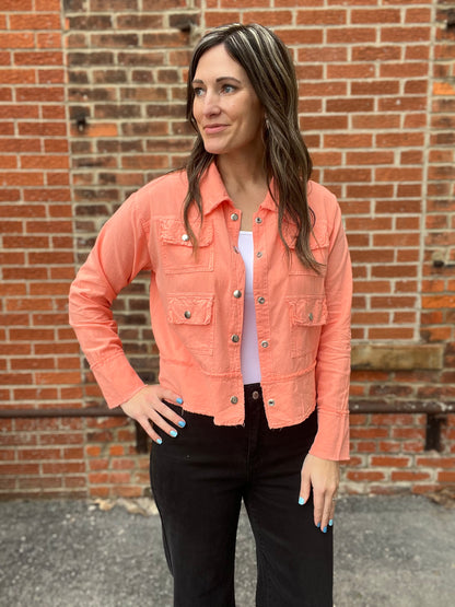 The Halyra Cotton Utility Crop Jacket