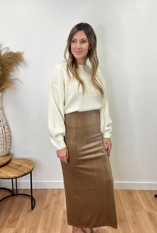 The Melia Brown Velvet Skirt