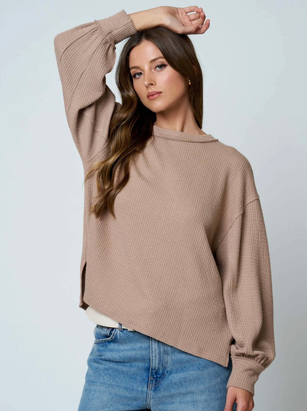 The Emmy Textured Long Sleeve Top
