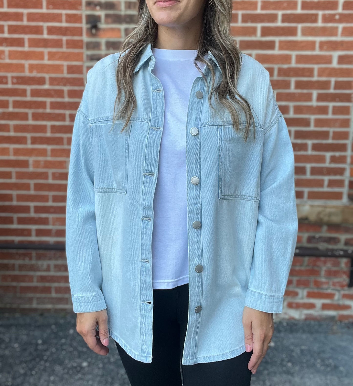 The Bennet Oversized Light Wash Shacket