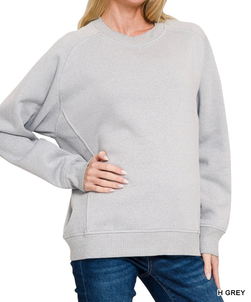 BEST SELLER The Lea Ribbed Side Sweatshirt
