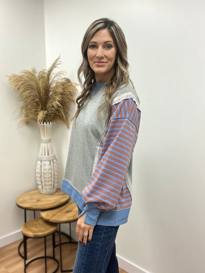 The Milton Color Block Pullover Sweatshirt