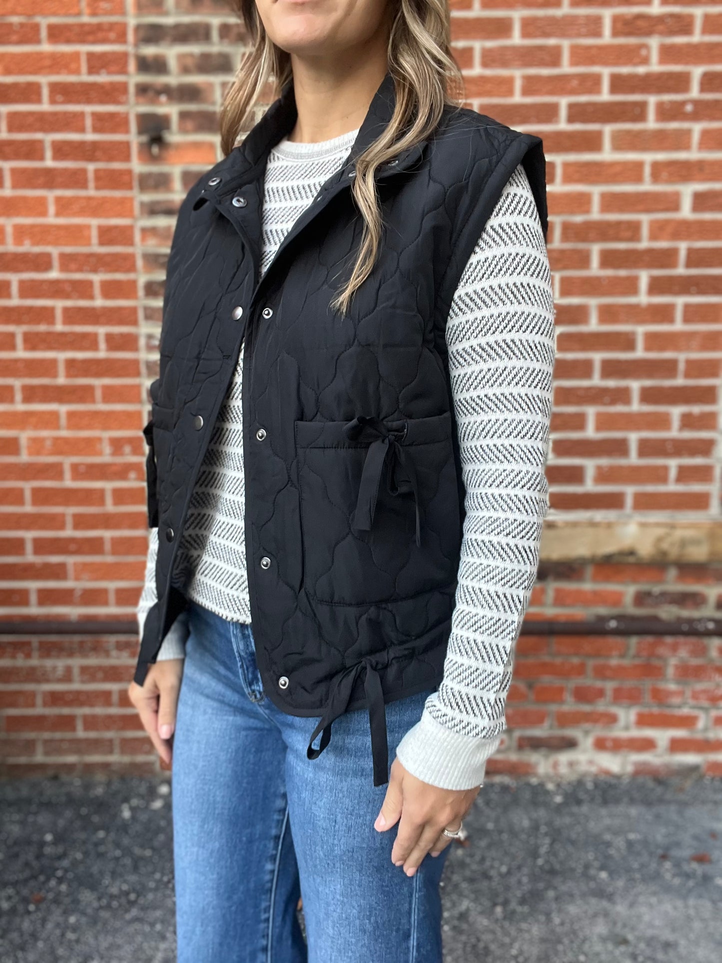 The Quilted Jude Black Puffer Vest