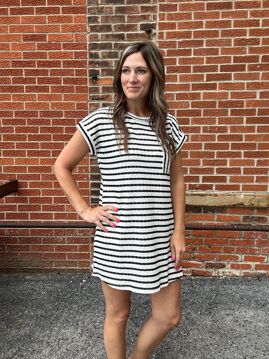 The Adira Stripped Textured Dress