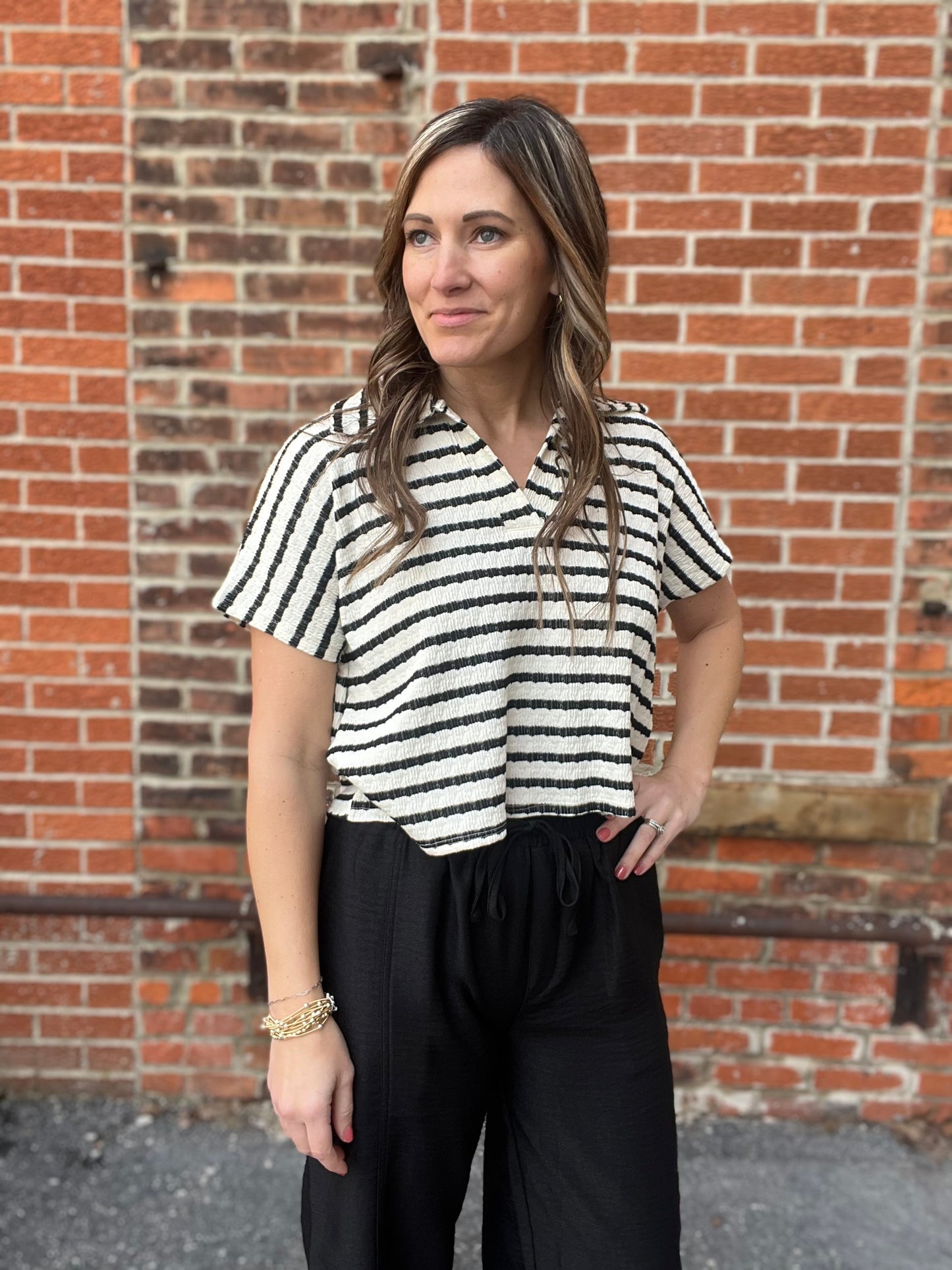 The Isla Short Sleeve Collared Top