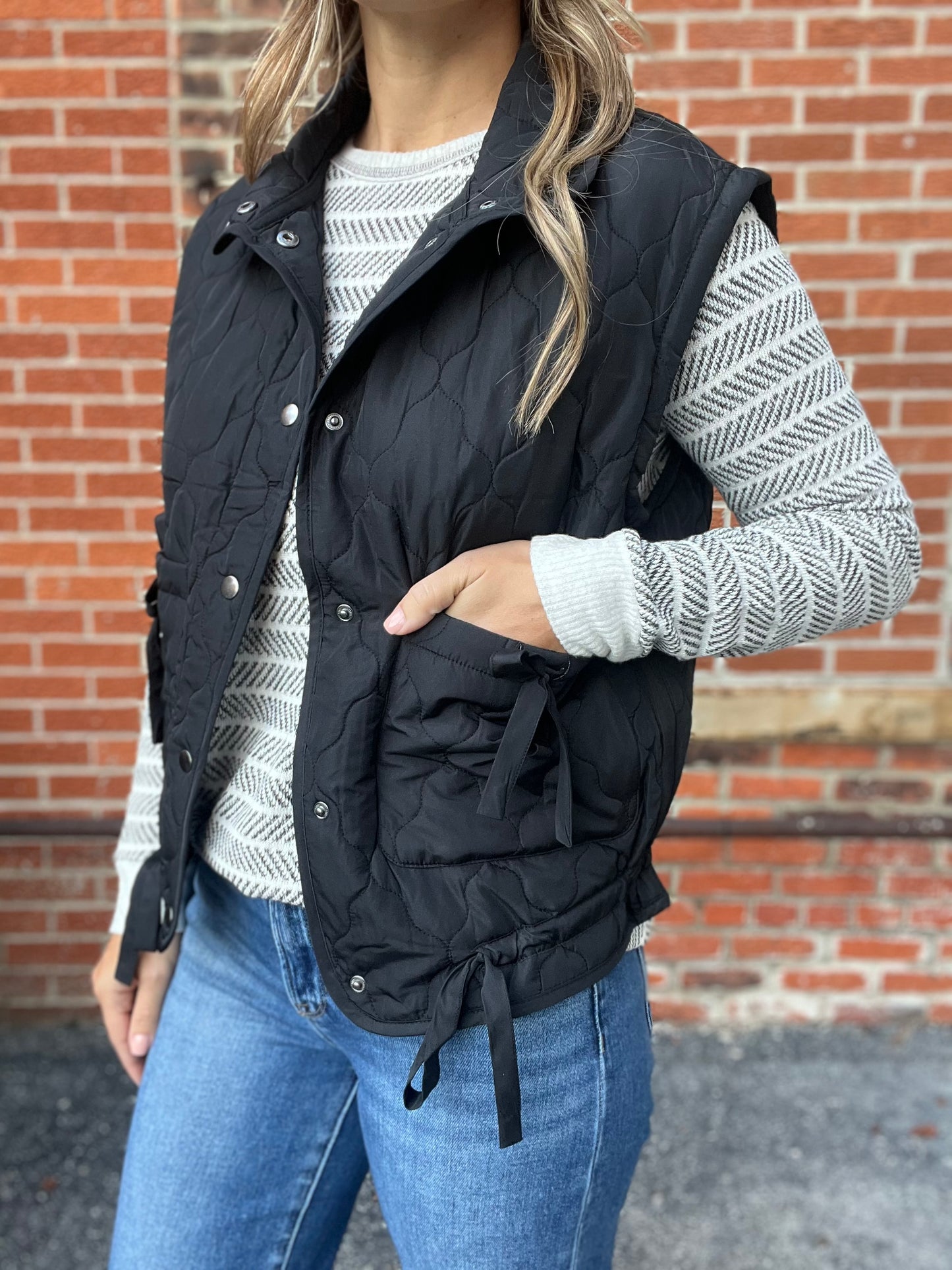 The Quilted Jude Black Puffer Vest