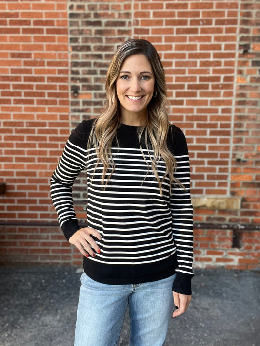 The Jac Black and White Striped Sweater