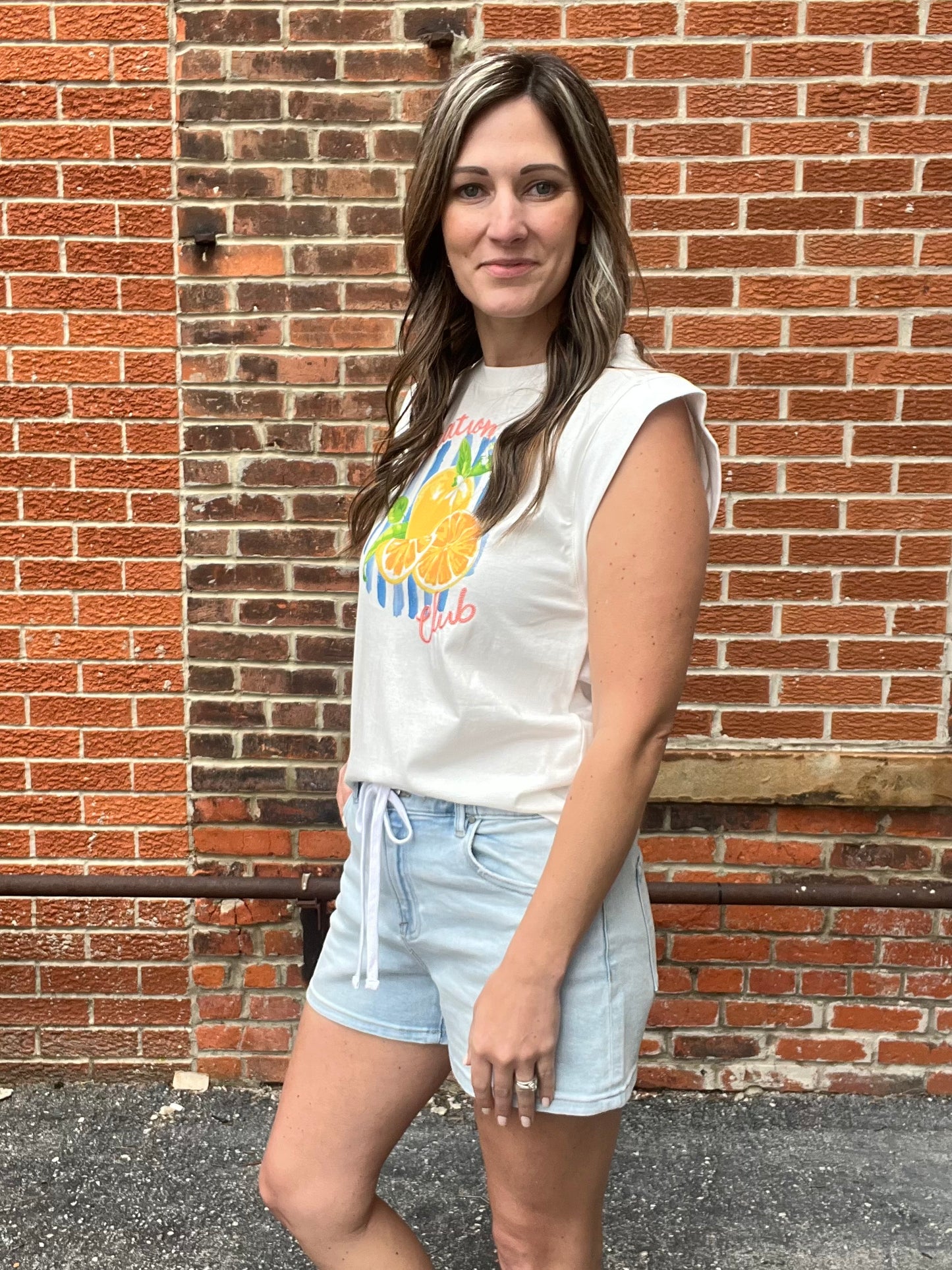 The Sienna Vacation Club Embroidered Tank Top