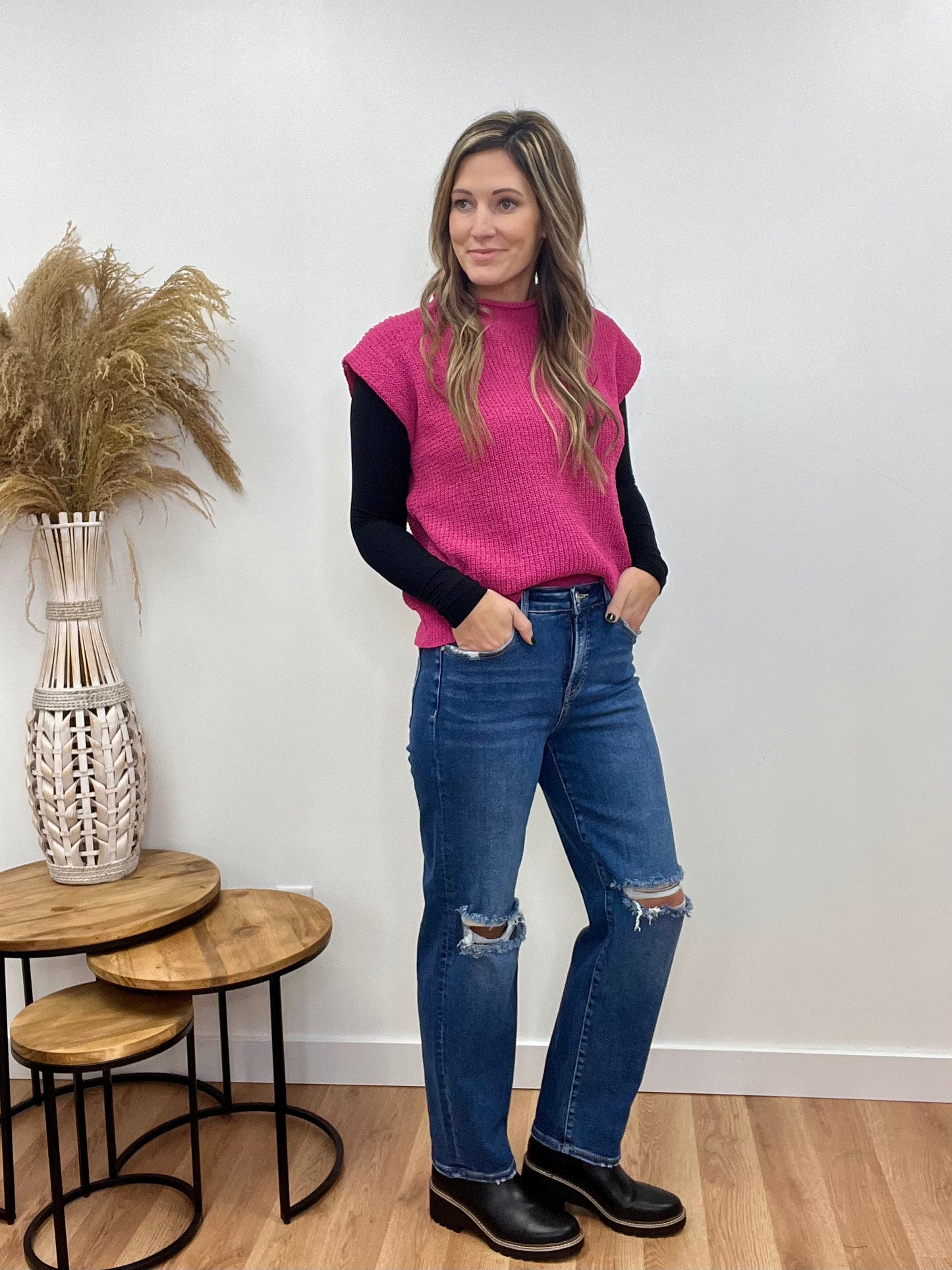 The Pink Polly Knit Vest Top