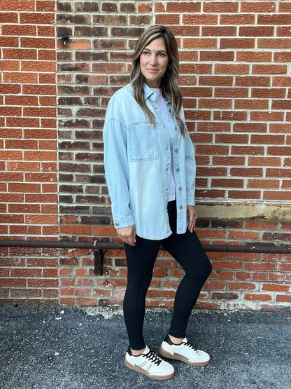 The Bennet Oversized Light Wash Shacket