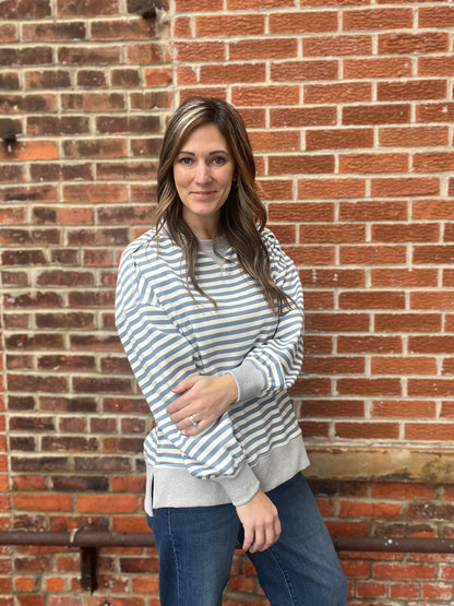 The Riley Striped Oversized Crewneck