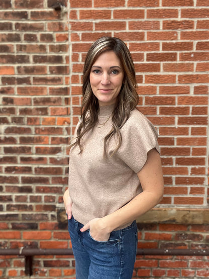 The Lydia Mock Neck Short Sleeve Top