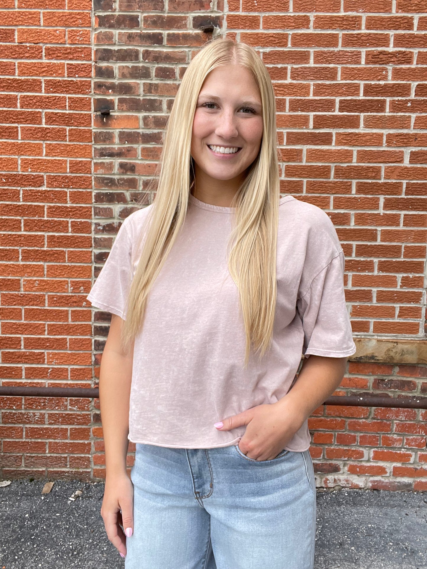 The Liora Mineral Washed Cropped Tee