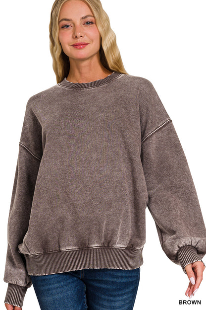BEST SELLER! Mineral Wash Oversized Pullover Sweatshirt