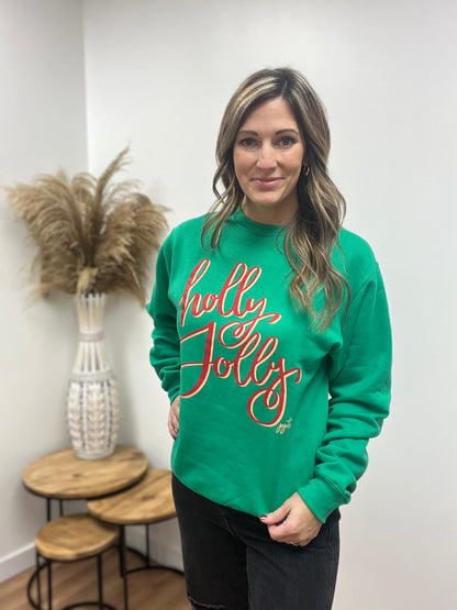 Green Holly Jolly Crewneck