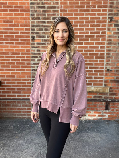 The Season Spiced Mineral Wash Pullover Sweatshirt