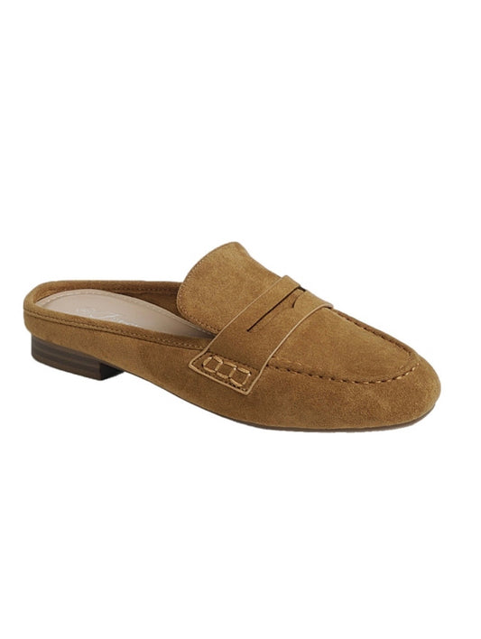The Lara Tan Suede Slip On Loafers